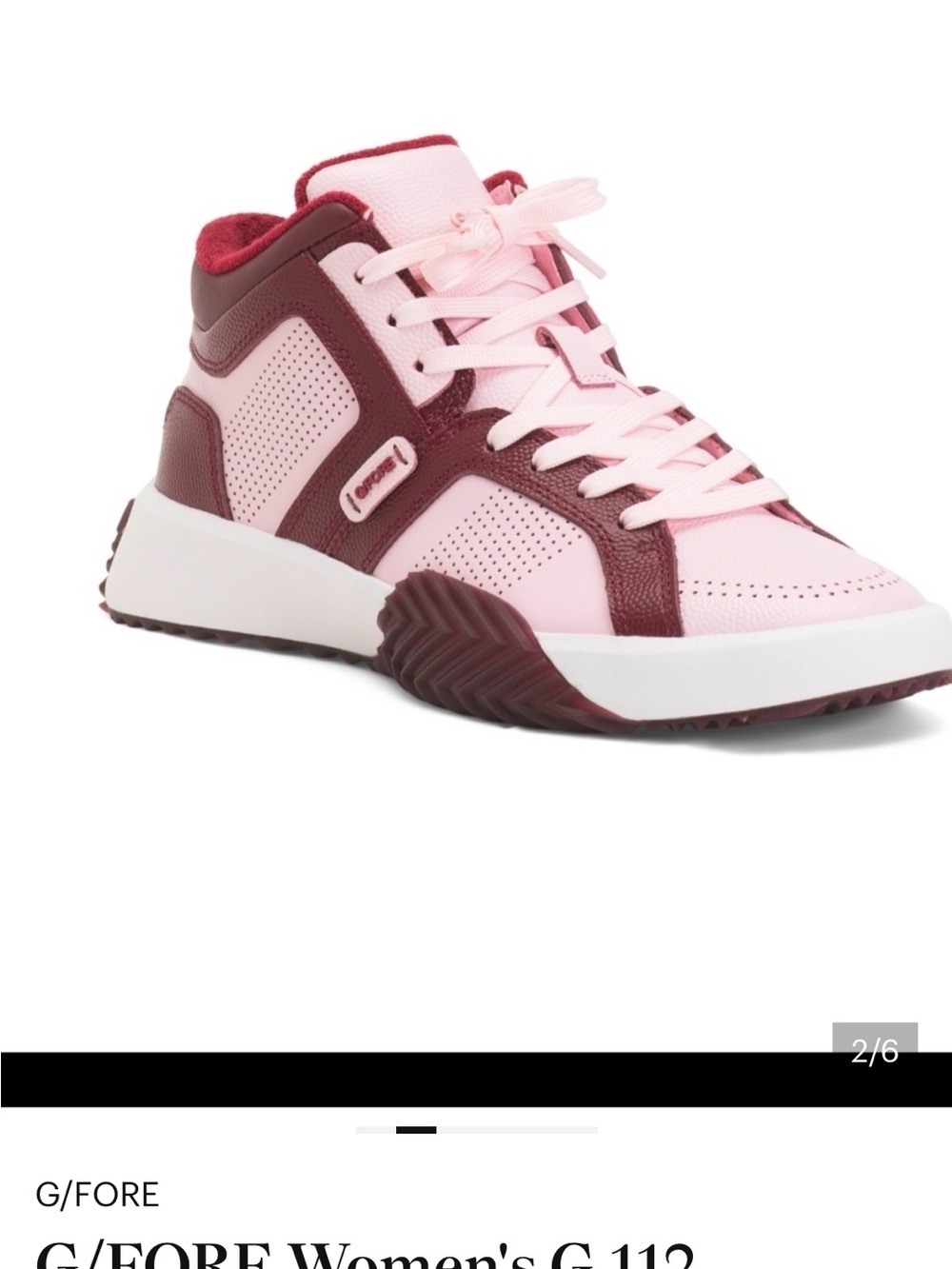 G/FORE Pink and Burgundy High-Top Sneaker